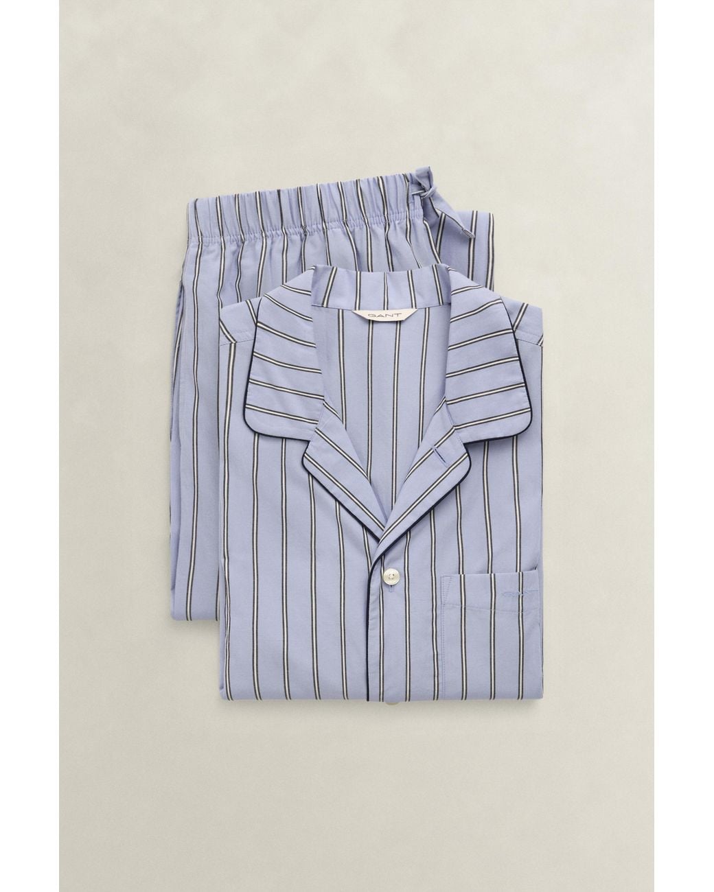 Gant Blue Striped Poplin Pajama Set for men
