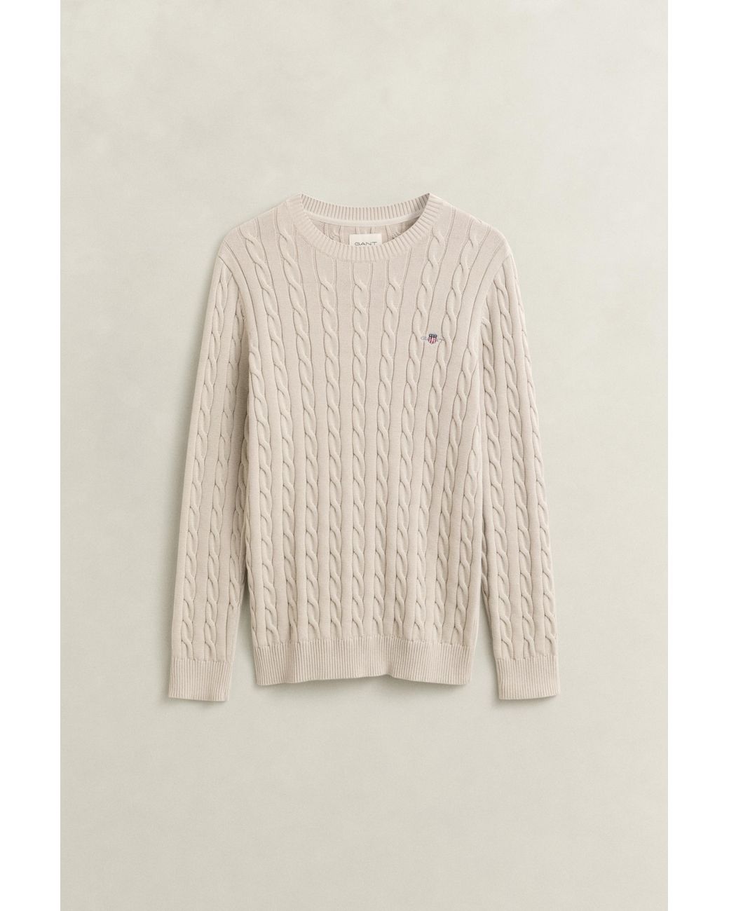 Gant Natural Classic Cable Knit Sweater for men