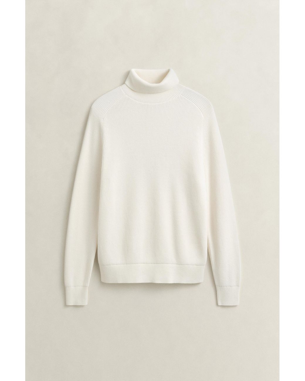 Gant Natural Cotton Merino Turtleneck Cream for men
