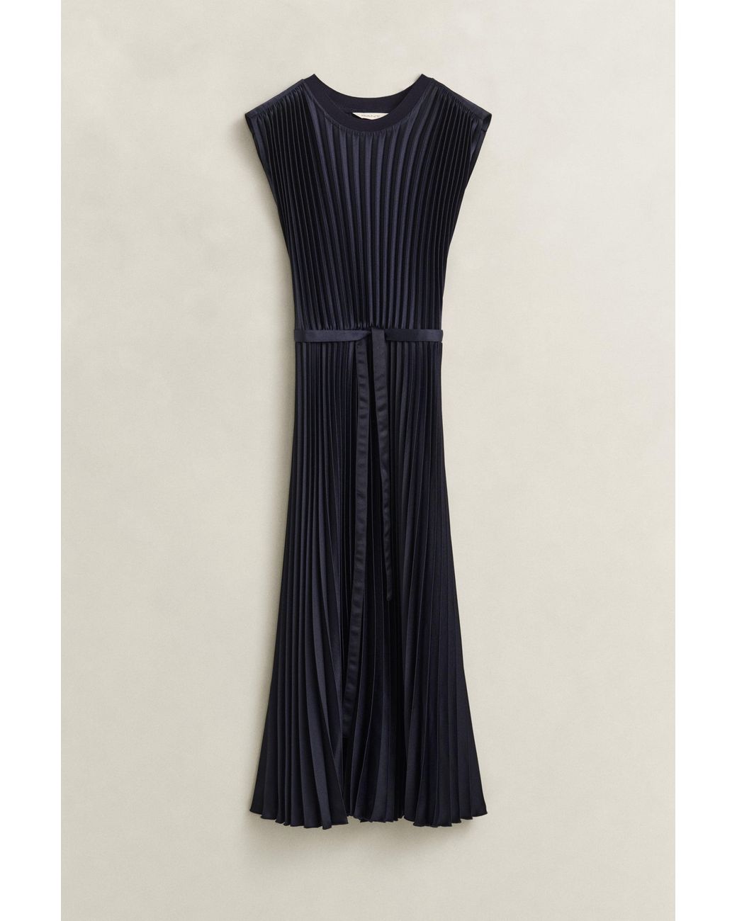 Gant Blue Pleated Belted Dress Evening