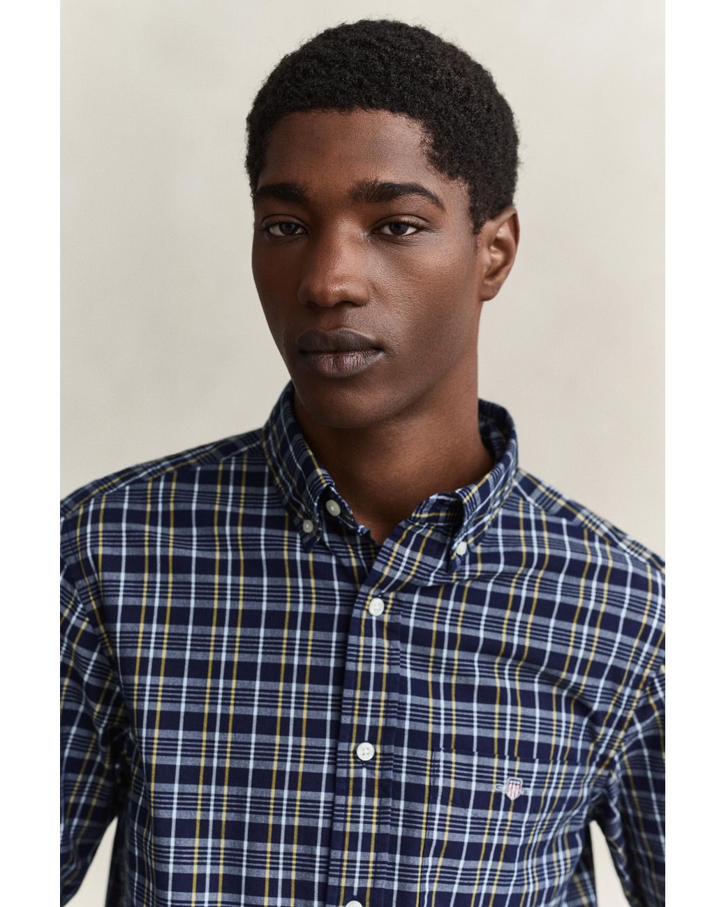 Gant Blue Checked Archive Poplin Shirt for men