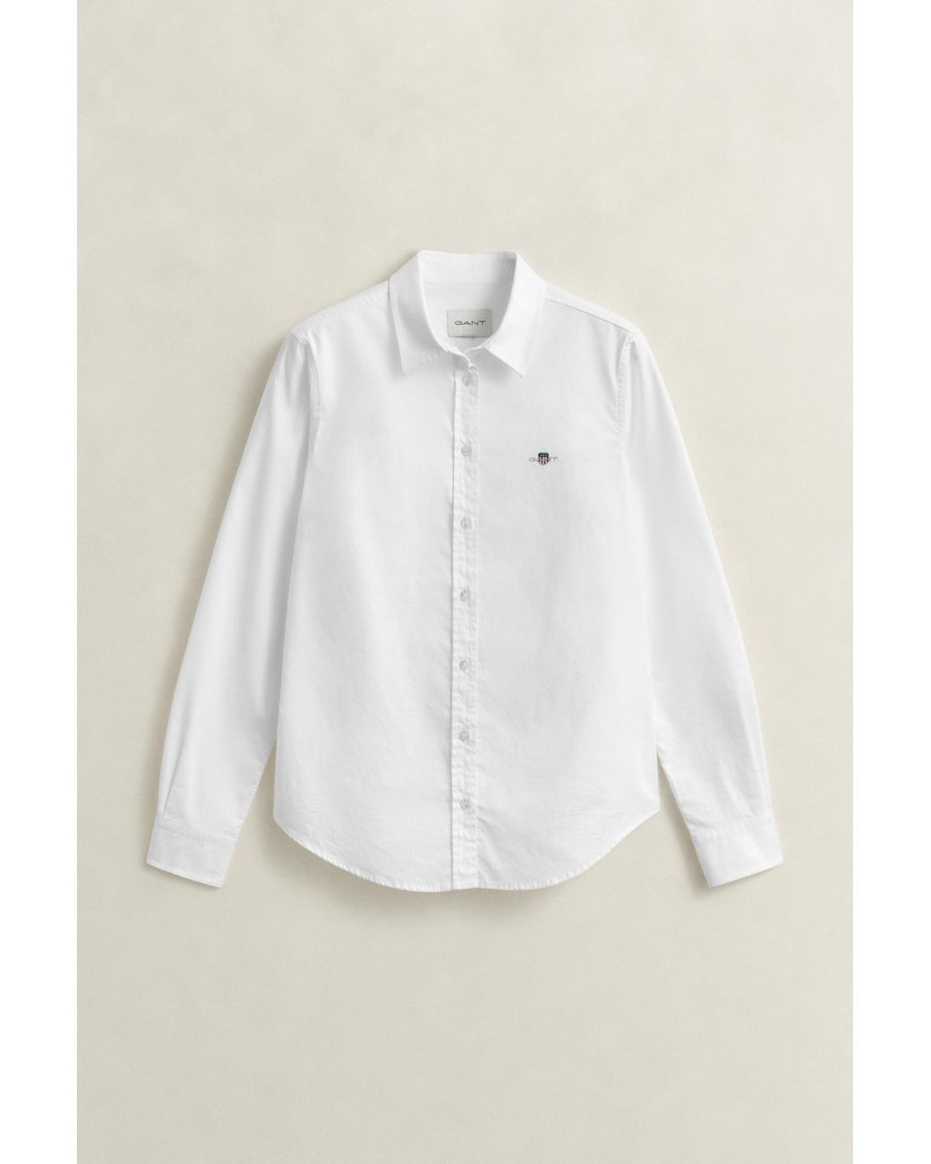 Gant White Classic Slim Stretch Oxford Shirt