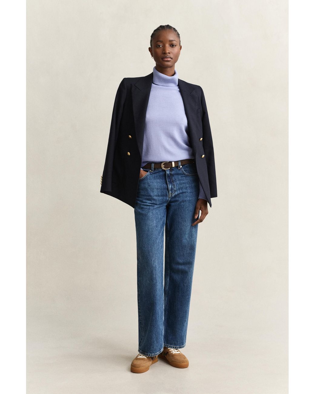 Gant Blue Extra Fine Merino Wool Turtleneck Sweater