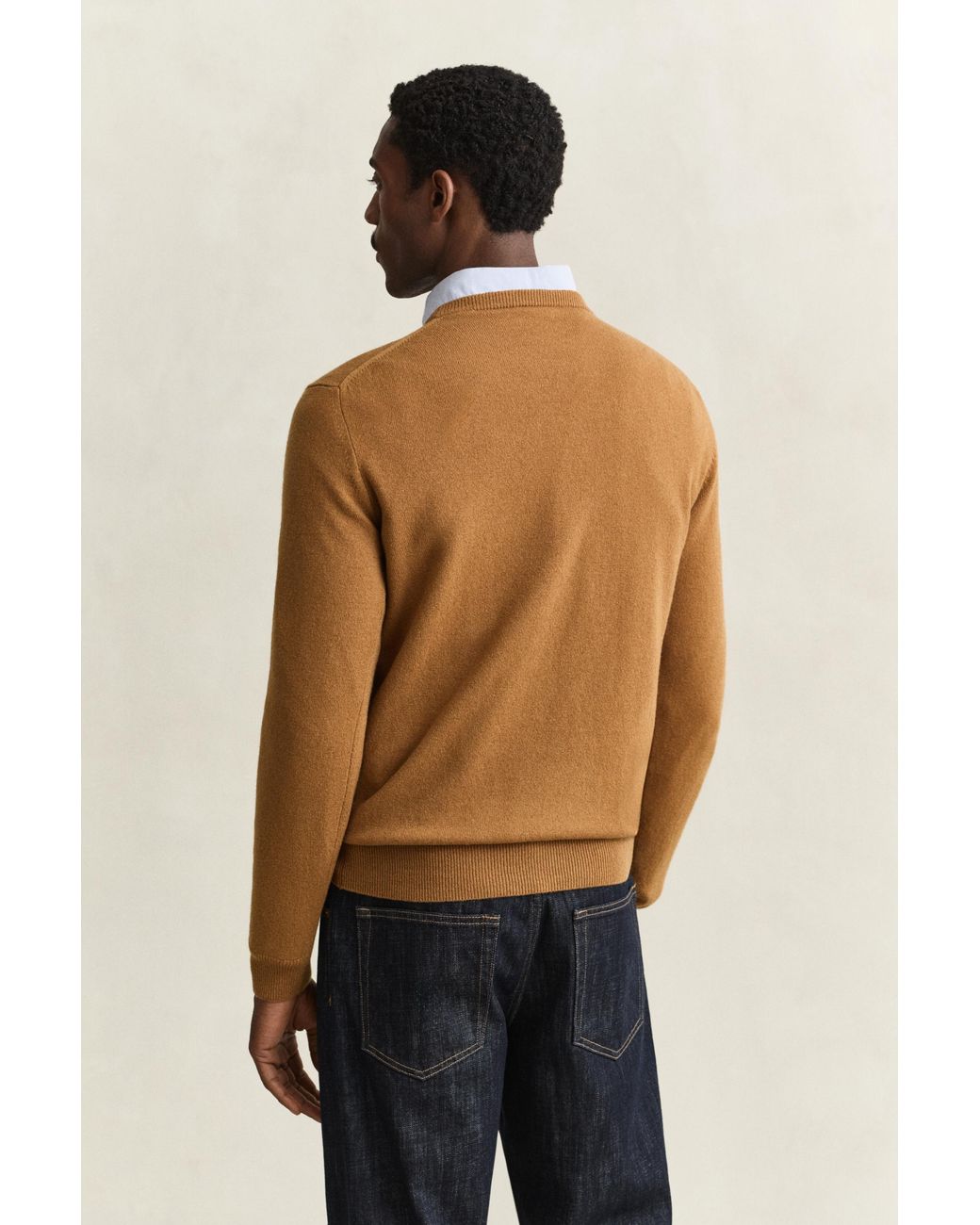 Gant Blue Lambswool Crew Neck Sweater for men