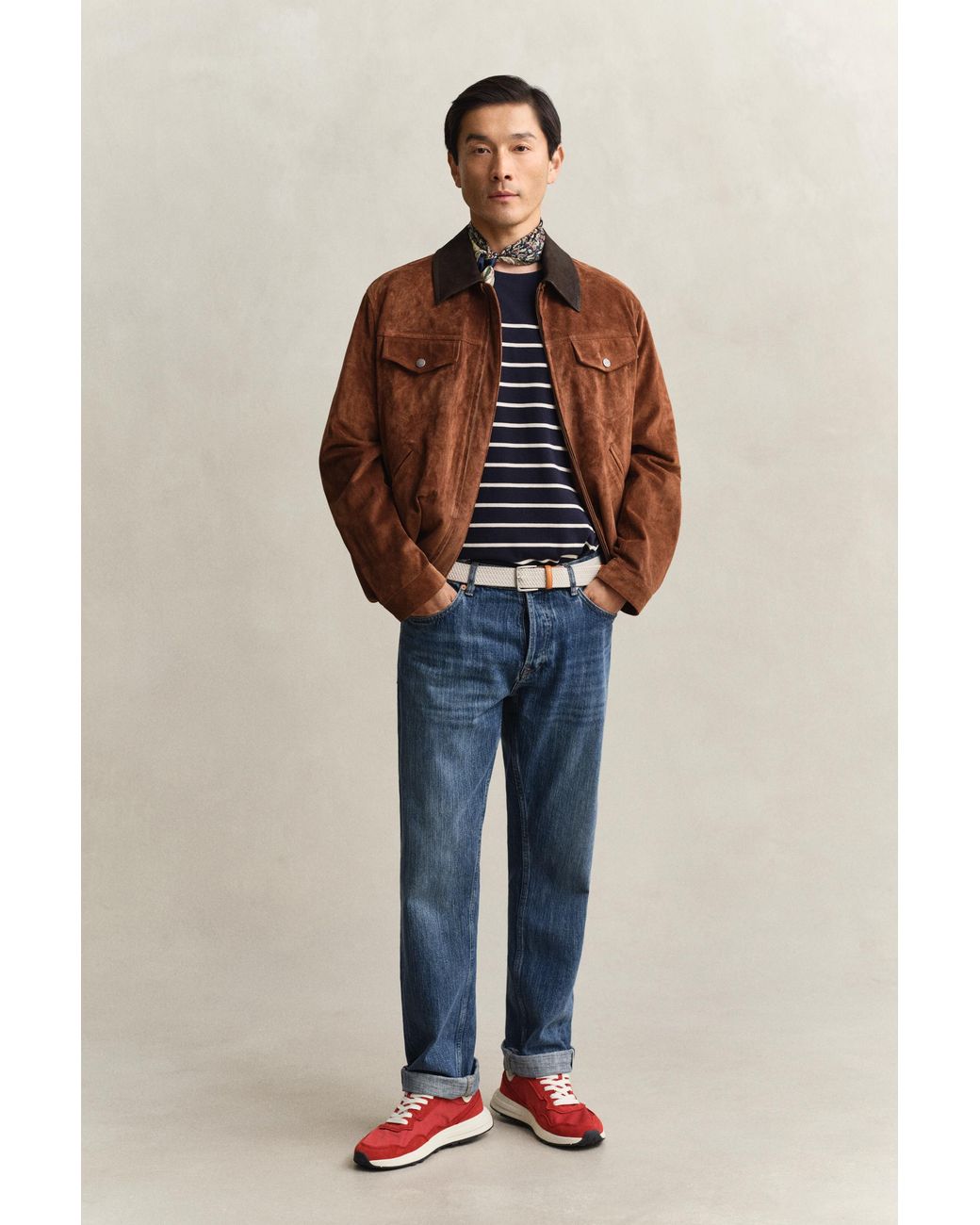 Gant Blue Placed Stripe T-Shirt Evening for men