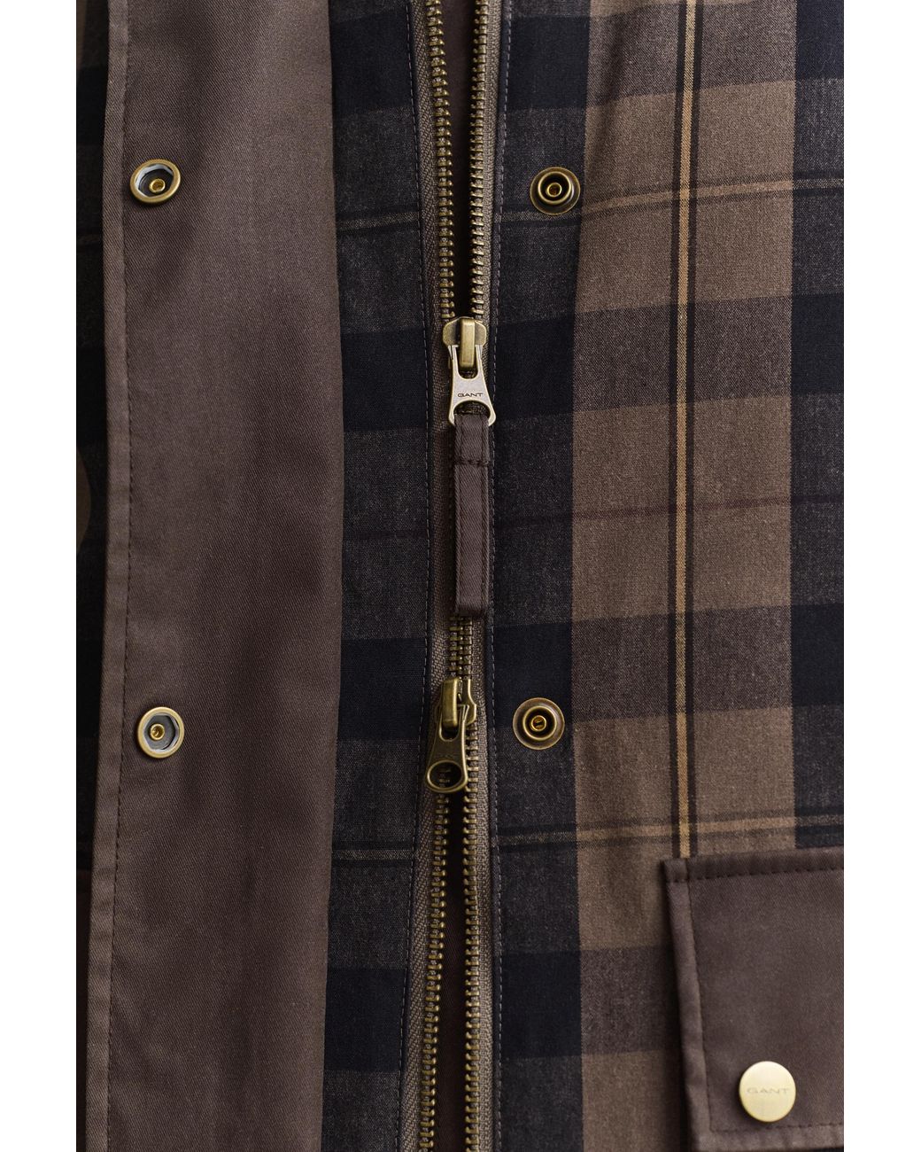 Gant Brown Check Waxed Jacket