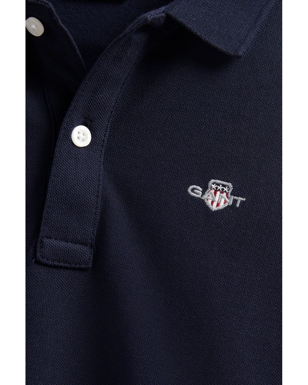 Gant Blue Teens Teen Boys Shield Long Sleeve Polo Shirt Evening for men