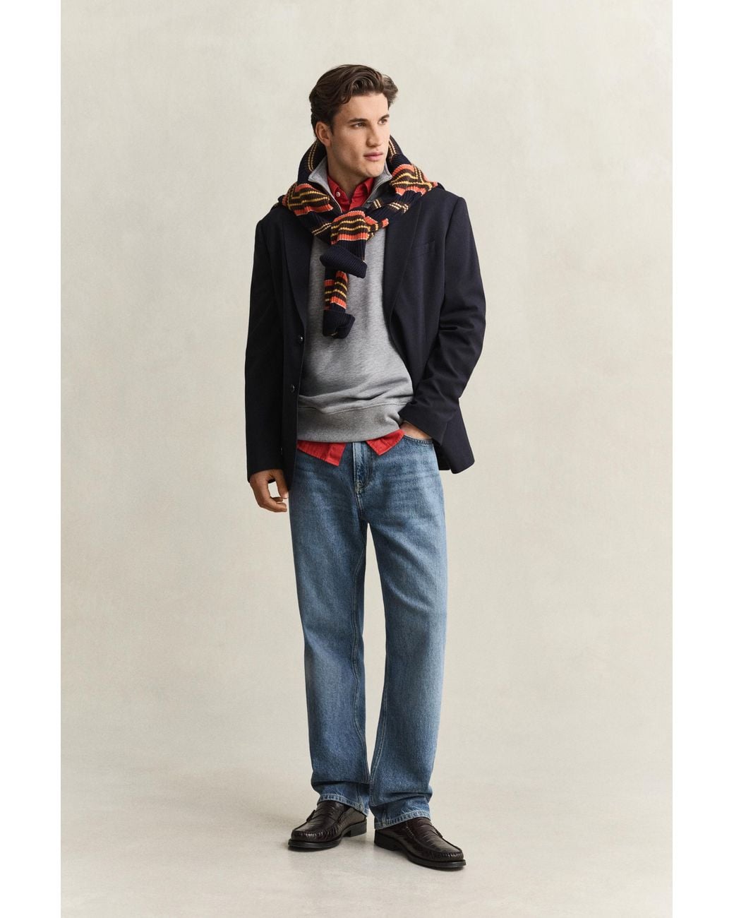Gant Gray Shield Half-Zip Sweatshirt Melange for men