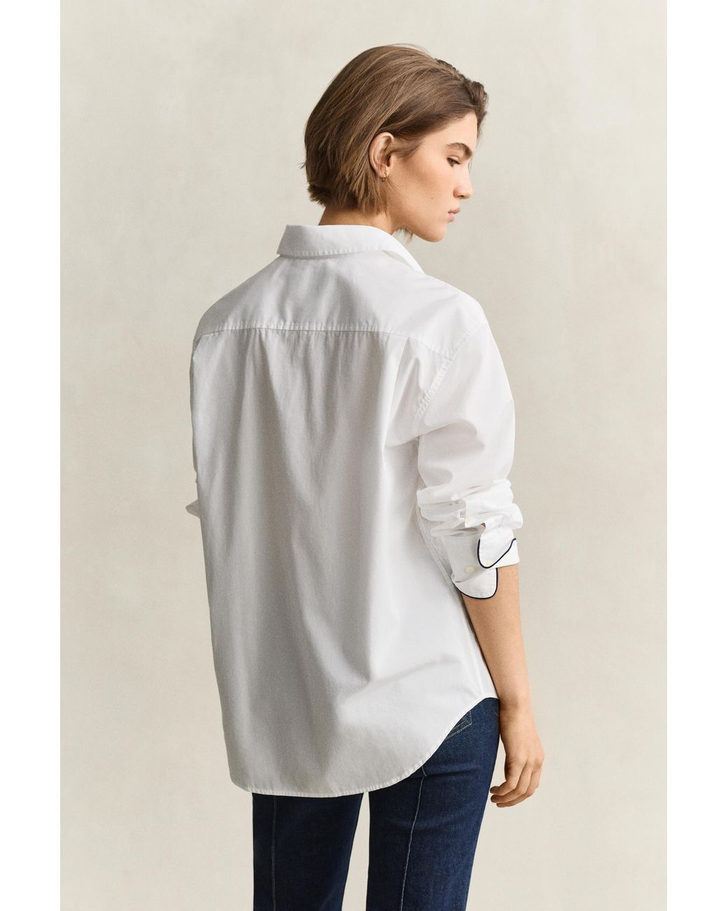 Gant White Piping Detail Shirt