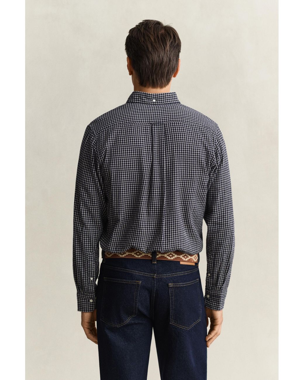 Gant Gray Checked Windblown Flannel Shirt Evening for men
