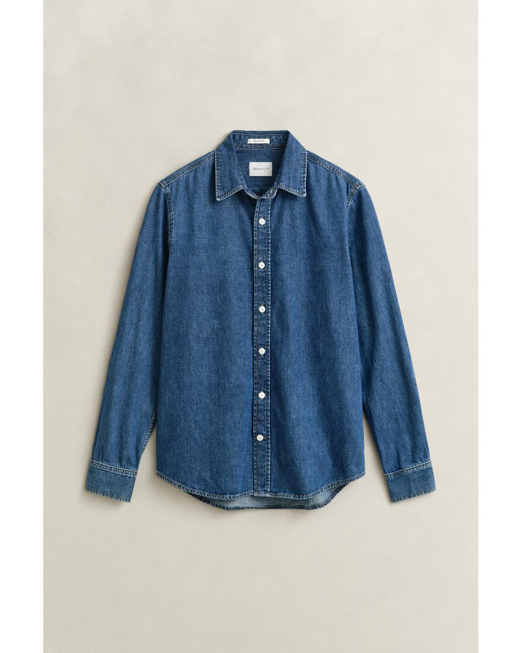 Gant Blue Denim Shirt Mid Worn In for men