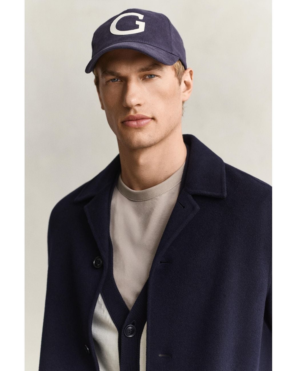 Gant Blue Handstitched Top Coat Evening for men