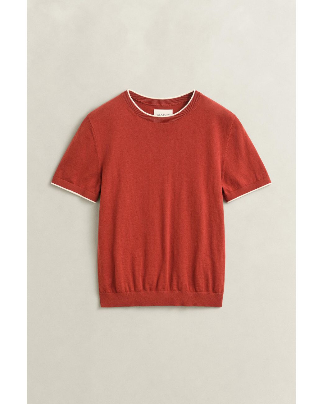 Gant Red Short Sleeve Sweater