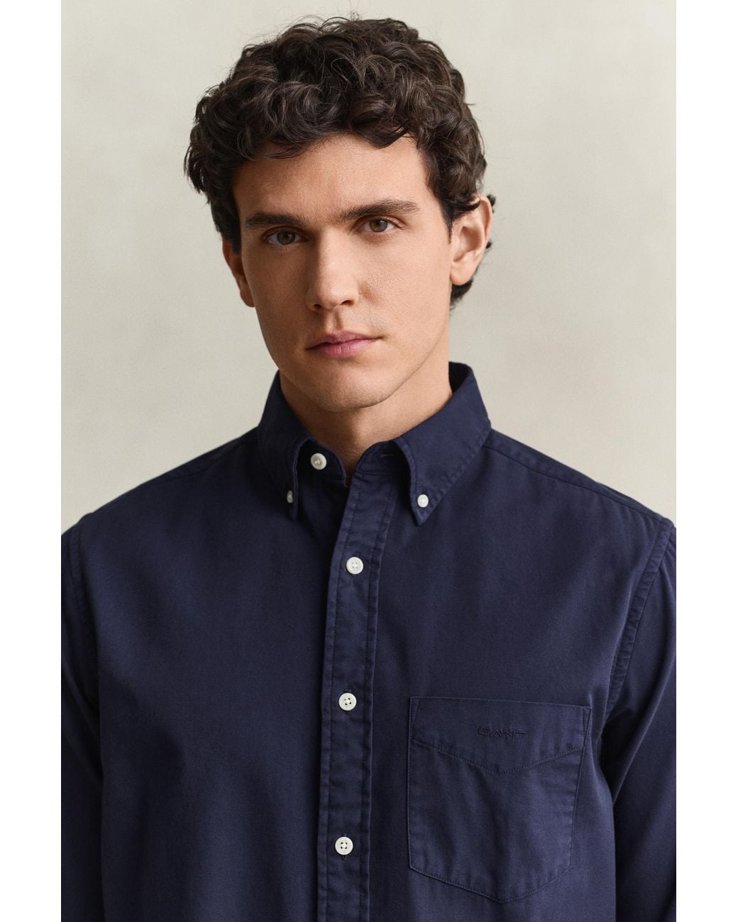 Gant Blue Regular Fit Garment-Dyed Twill Shirt for men