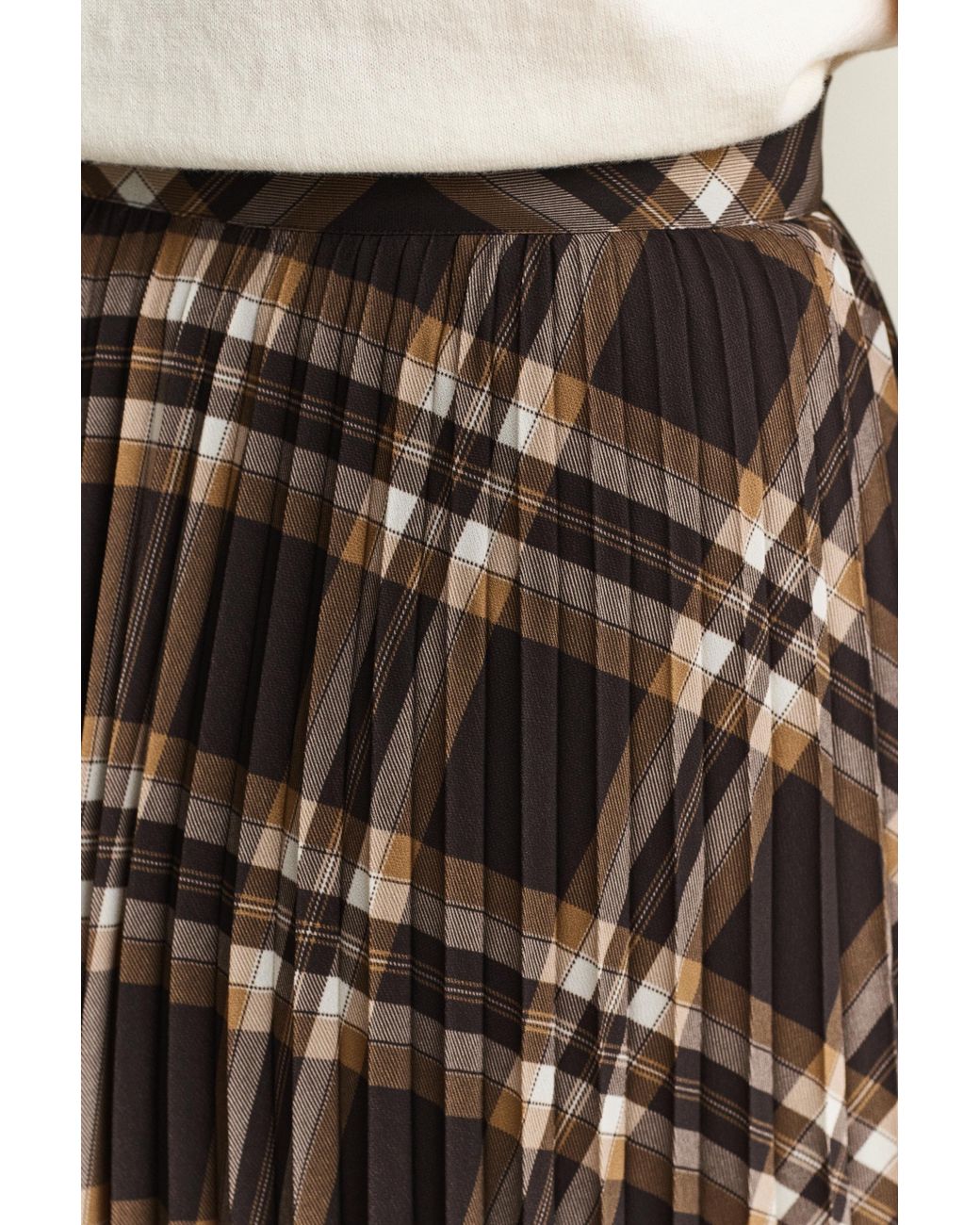 Gant Natural Pleated Midi Skirt Deep