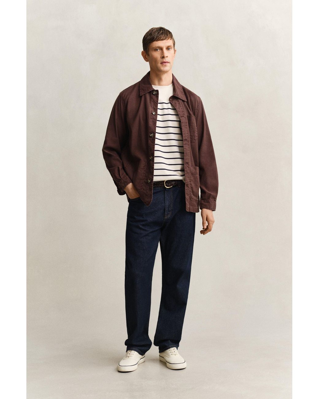 Gant Blue Placed Stripe T-Shirt for men