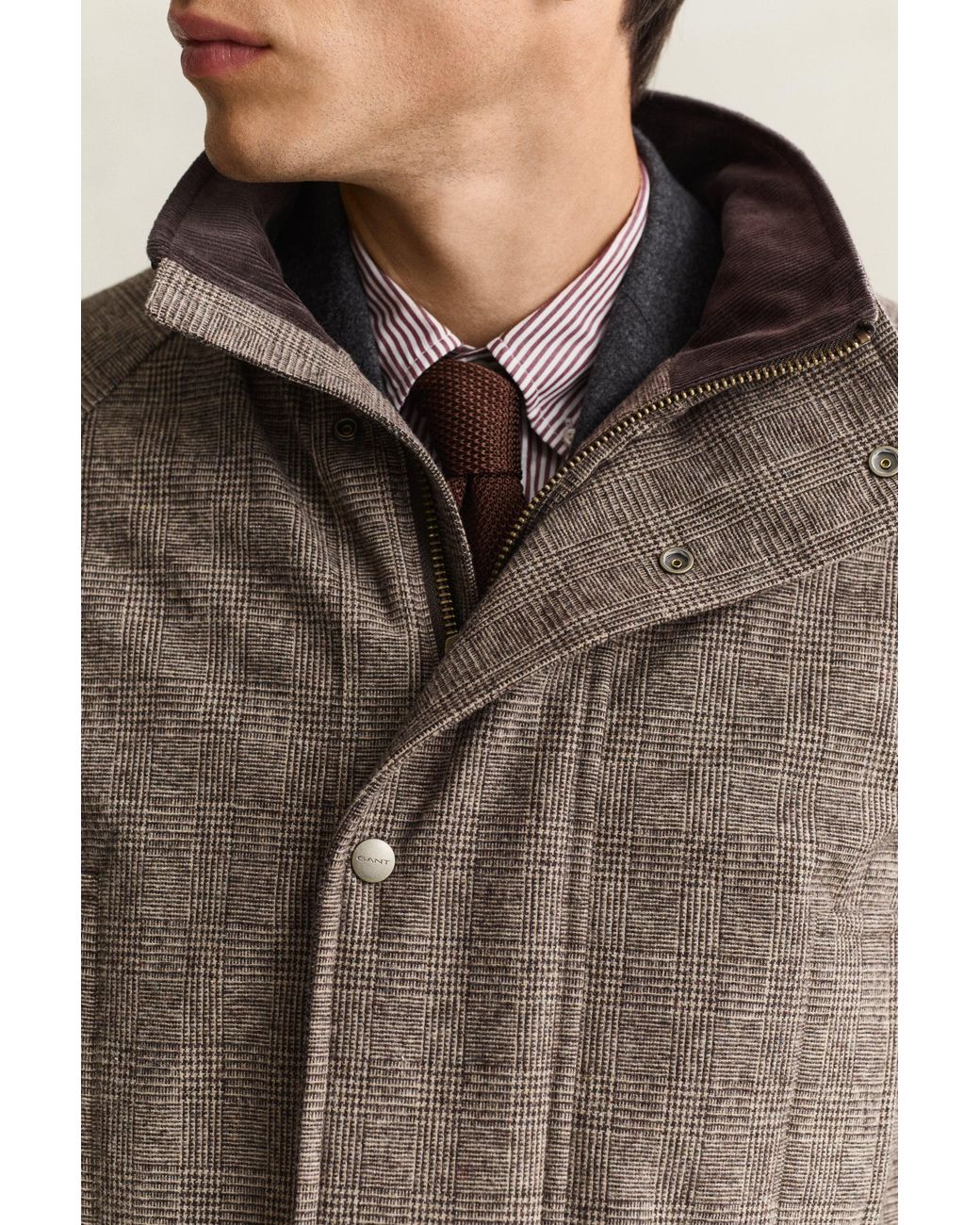 Gant Brown Wool Blend Double Decker Jacket for men