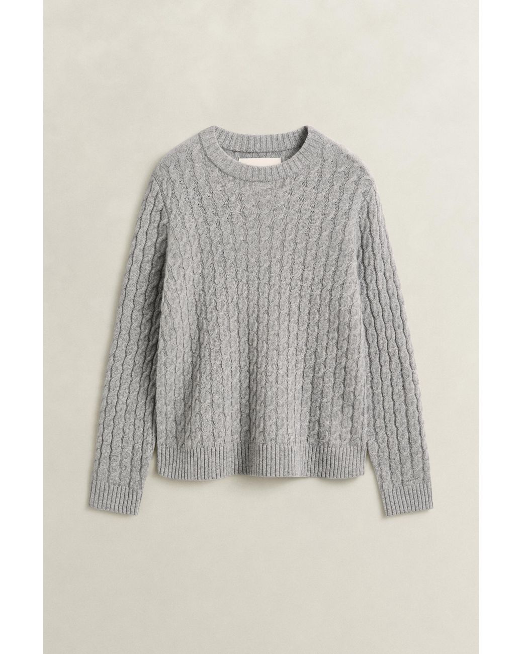 Gant Gray Cashmere Cable Knit Sweater Melange