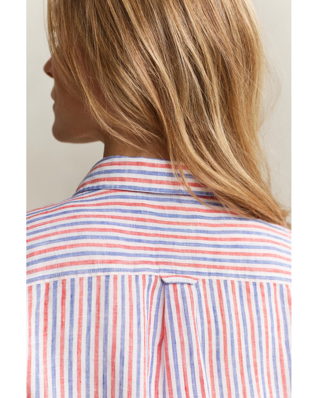 Gant Pink Regular Fit Striped Linen Shirt