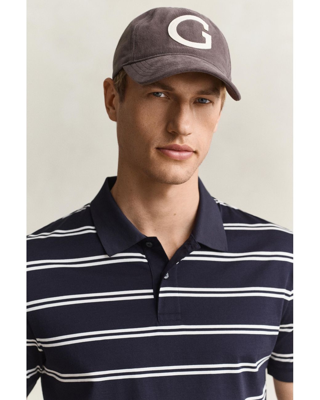 Gant Blue Striped Pima Cotton Polo Shirt Evening for men