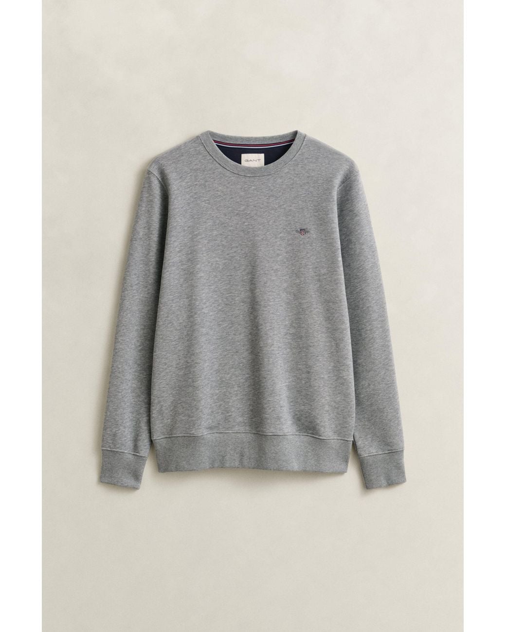 Gant Gray Shield Crew Neck Sweatshirt Melange for men