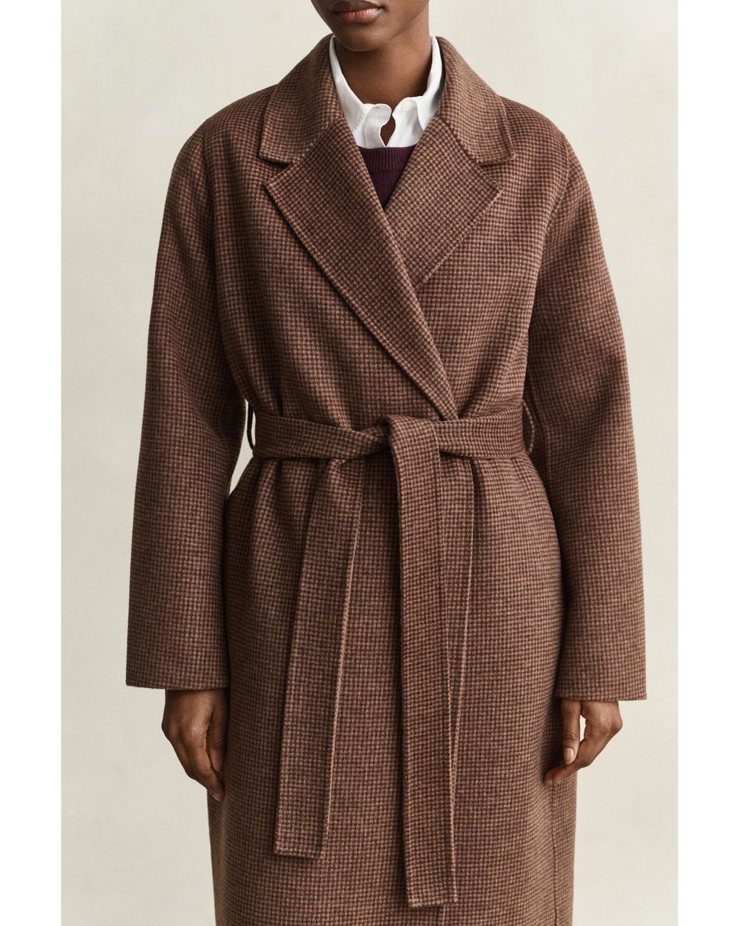 Gant Natural Handstitched Belted Coat Deep