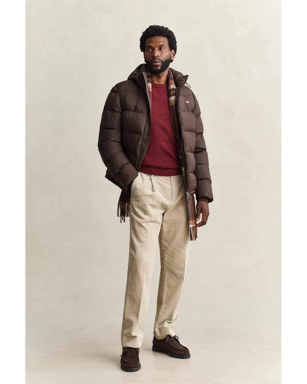 Gant Red Wool Blend Nepps Crew Neck Sweater Plumped for men