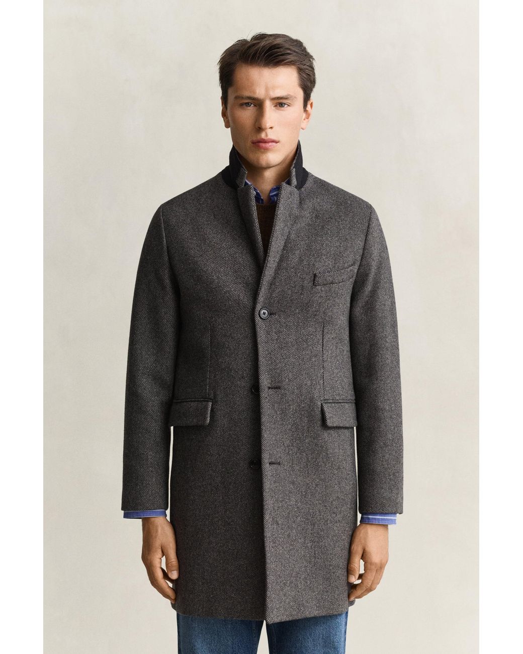 Gant Brown Two-Toned Wool Coat for men