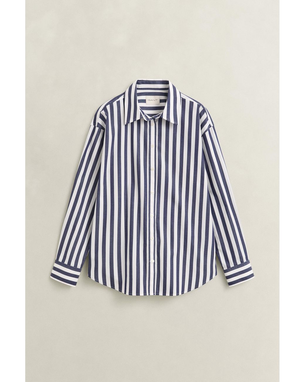 Gant Blue Relaxed Striped Poplin Shirt Classic