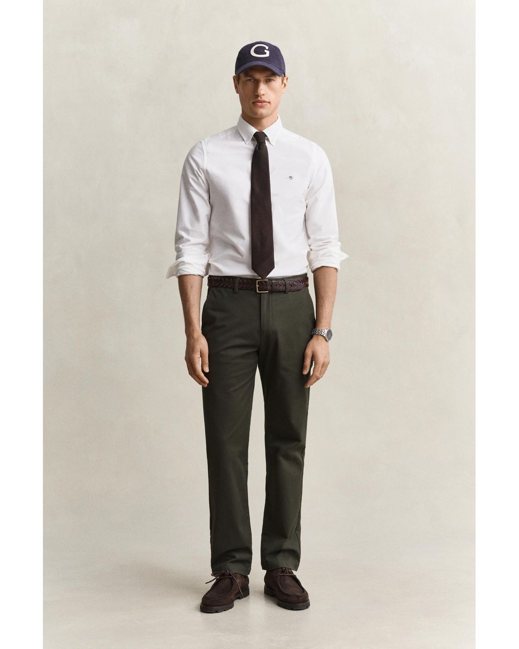 Gant Black Regular Smart Chinos Dark Moss for men