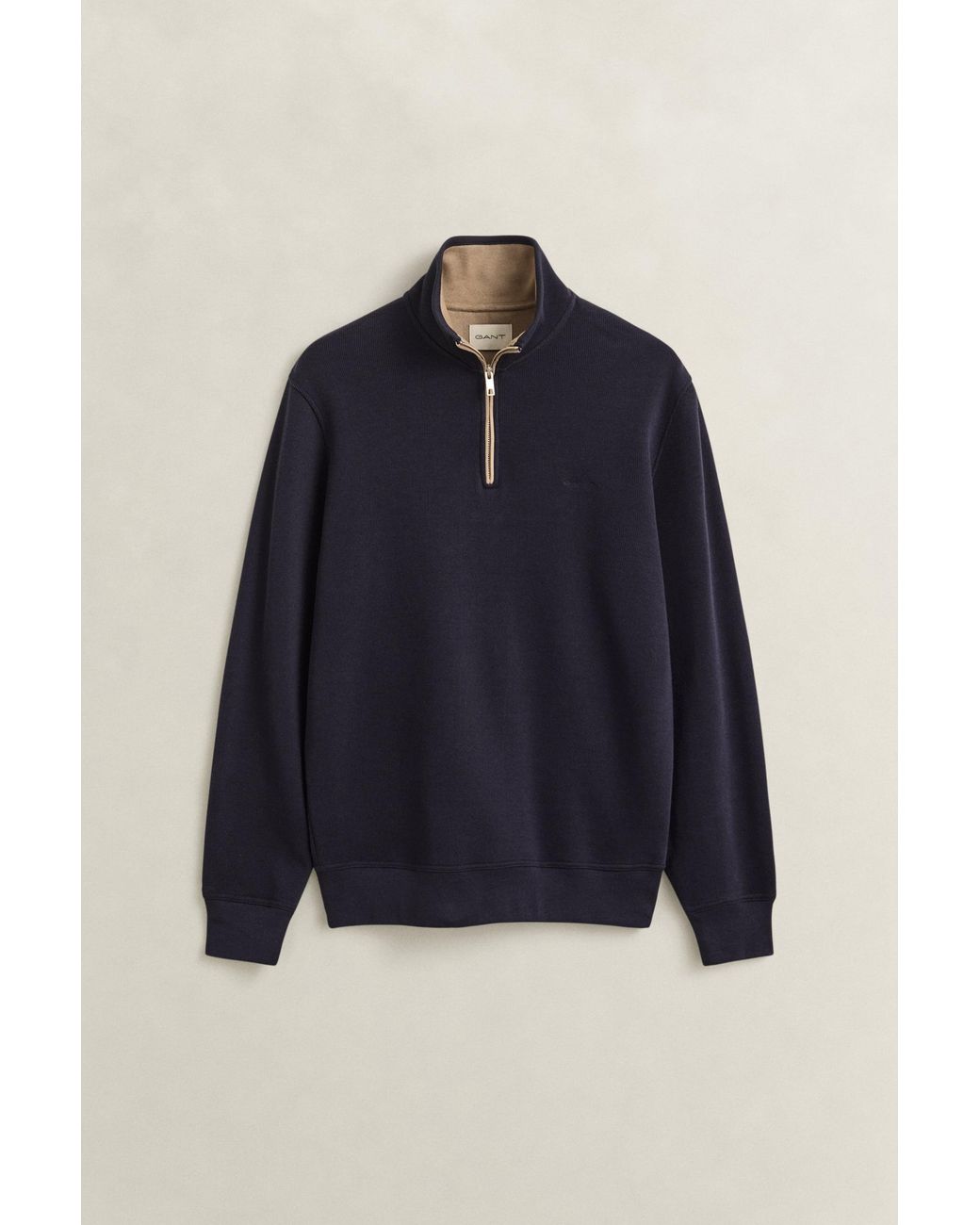 Gant Blue Sacker Rib Half-Zip Sweatshirt Evening for men