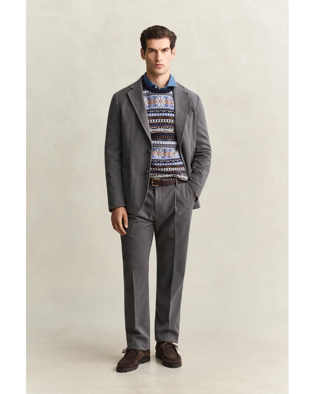 Gant Blue Moleskin Suit Pants for men