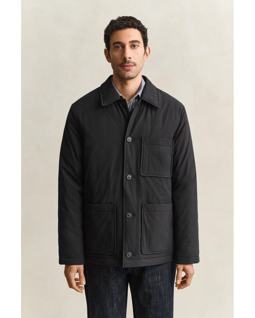 Gant Black Padded Chore Jacket for men