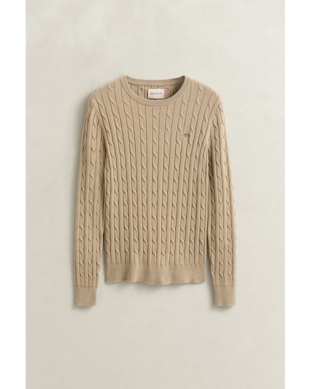 Gant Blue Cable Knit Crew Neck Sweater