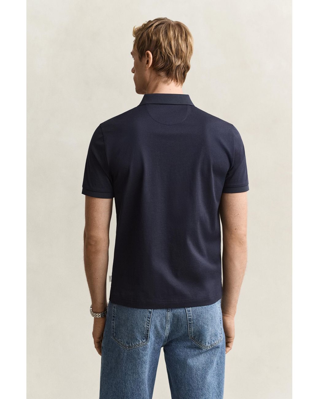 Gant Blue Pima Cotton Polo Shirt Evening for men
