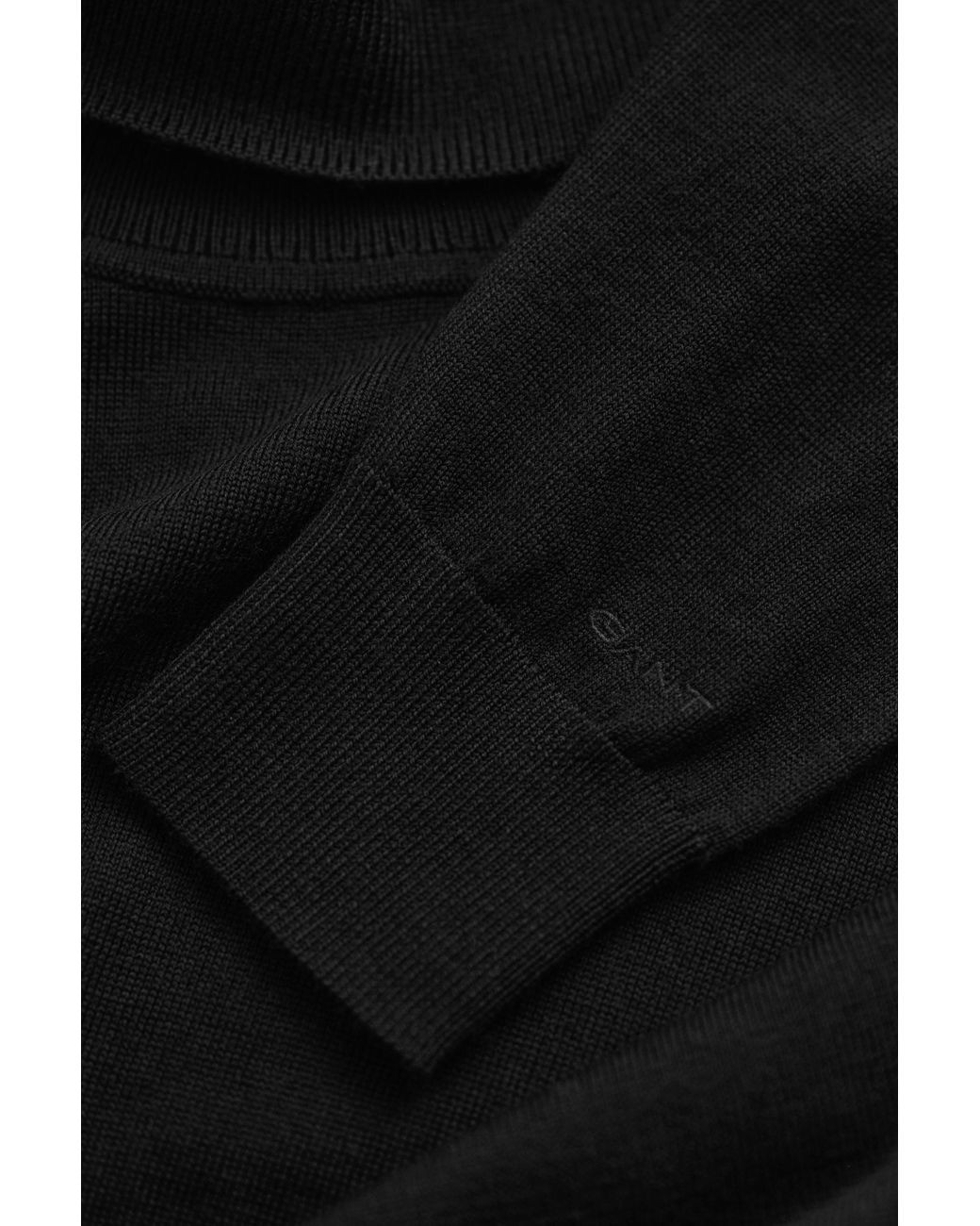 Gant Black Extra Fine Merino Wool Turtleneck Sweater