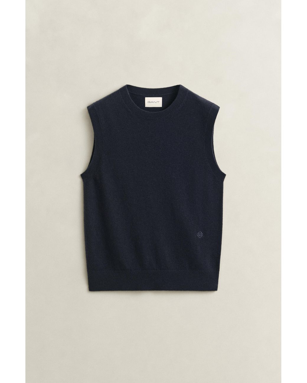 Gant Blue Knitted Wool Vest Evening