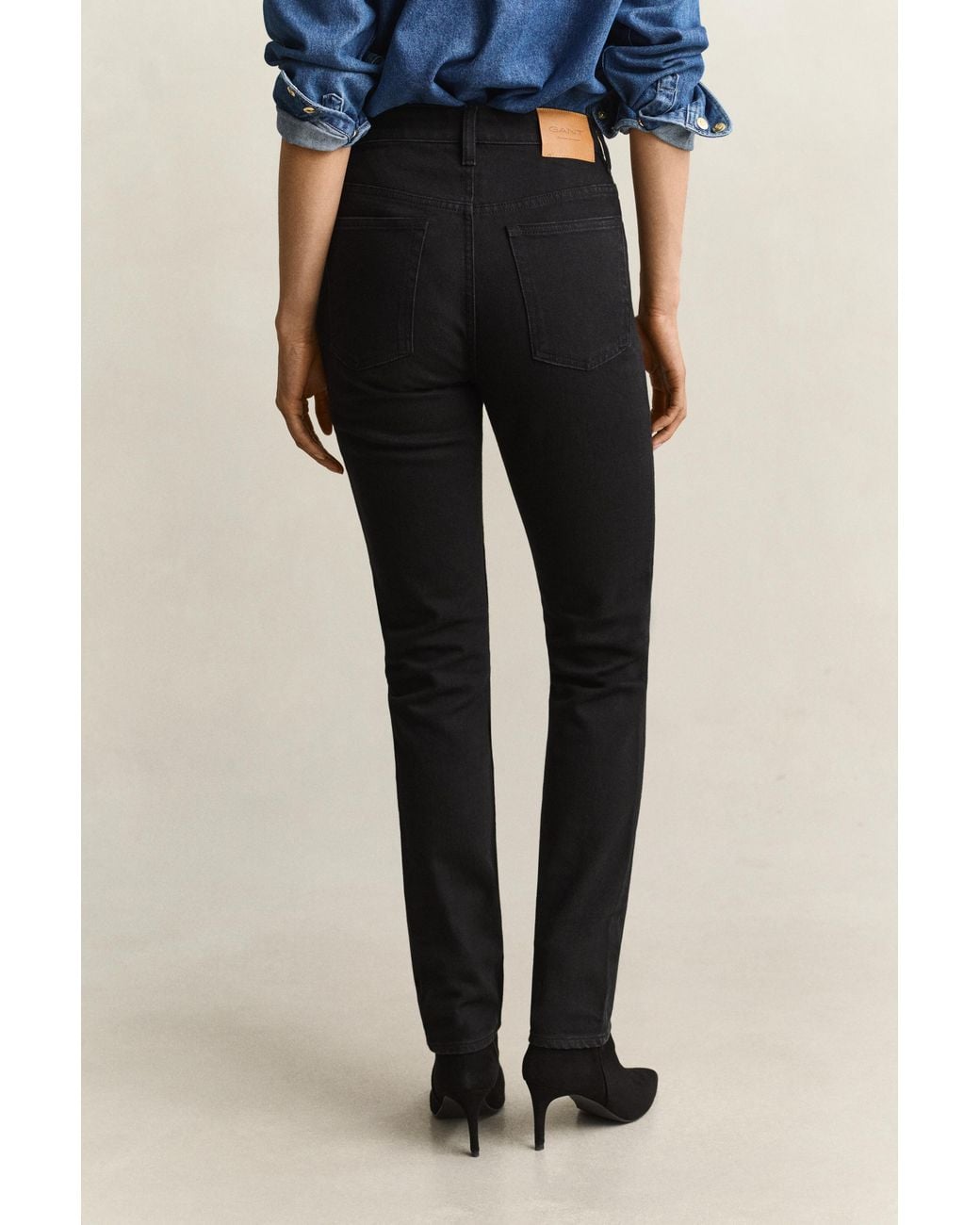 Gant Blue Slim High-Waisted Jeans Worn In