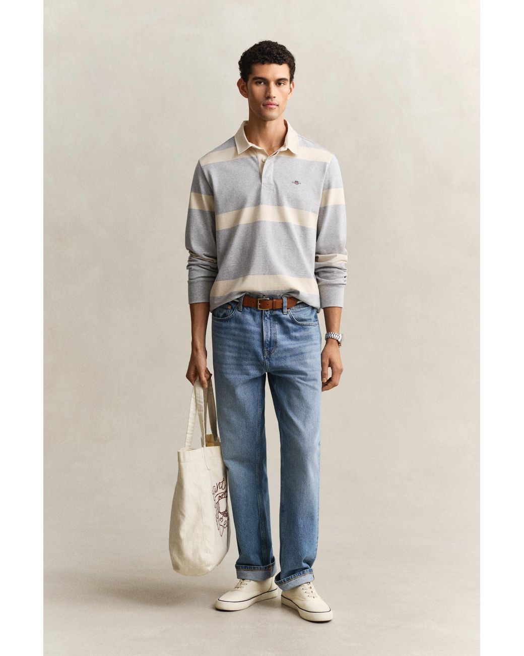 Gant Gray Striped Rugger Melange for men