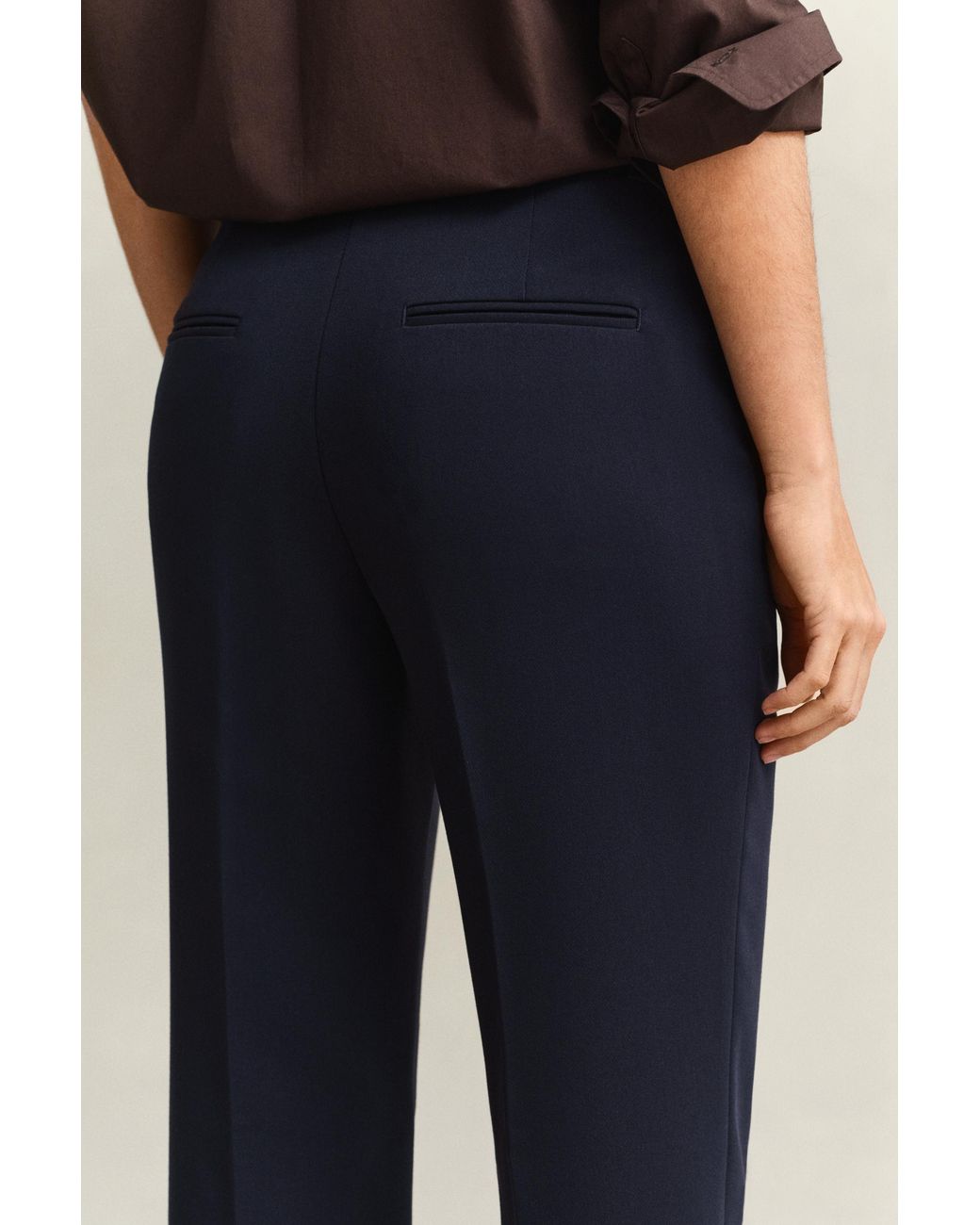 Gant Blue Slim Fit Flared Slacks