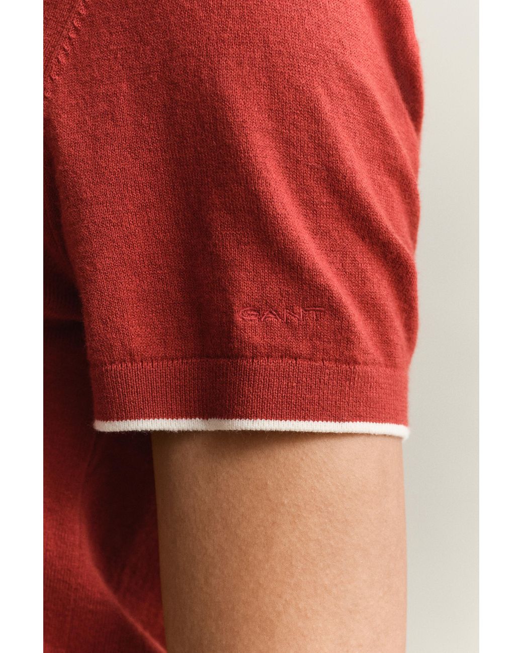 Gant Red Short Sleeve Sweater