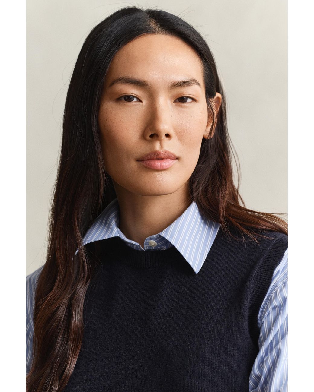 Gant Blue Knitted Wool Vest Evening