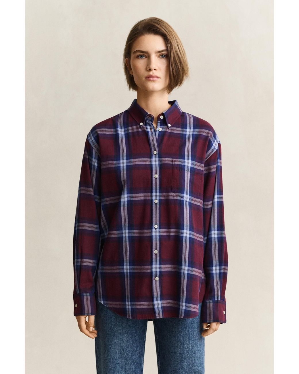 Gant Blue Relaxed Flannel Shirt