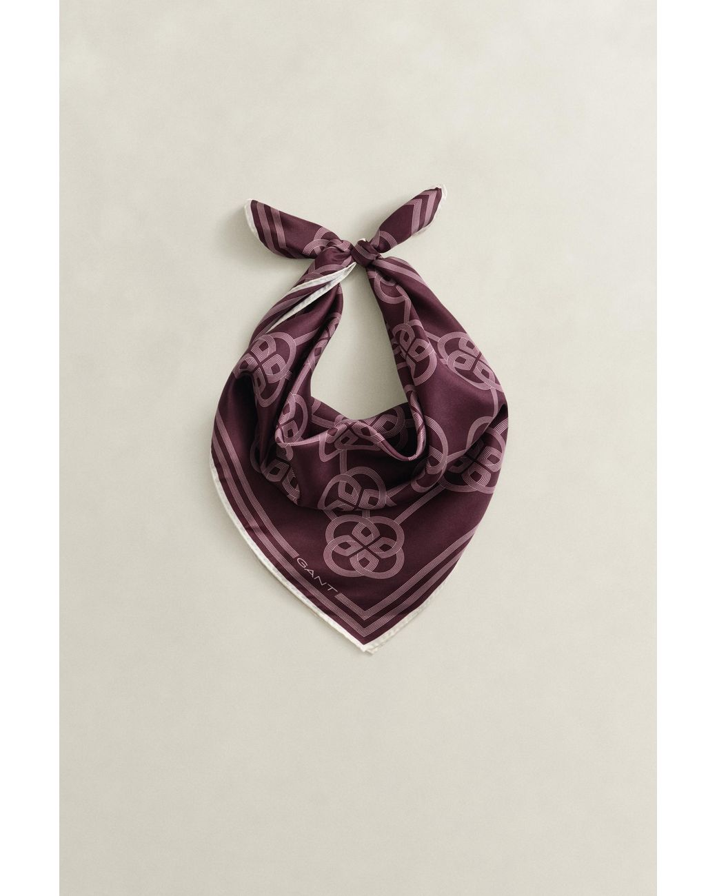 Gant Blue Monogram Print Silk Scarf