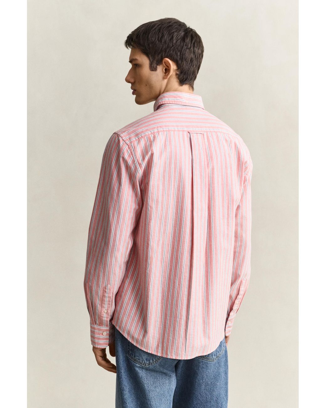 Gant Pink Striped Classic Oxford Shirt for men