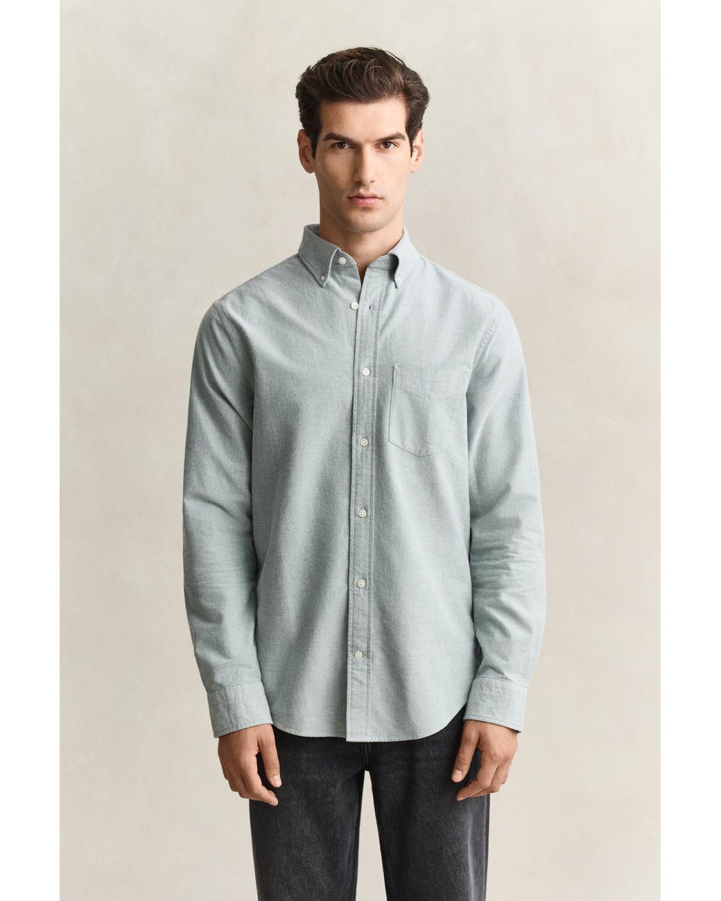 Gant Green Brushed Oxford Shirt for men