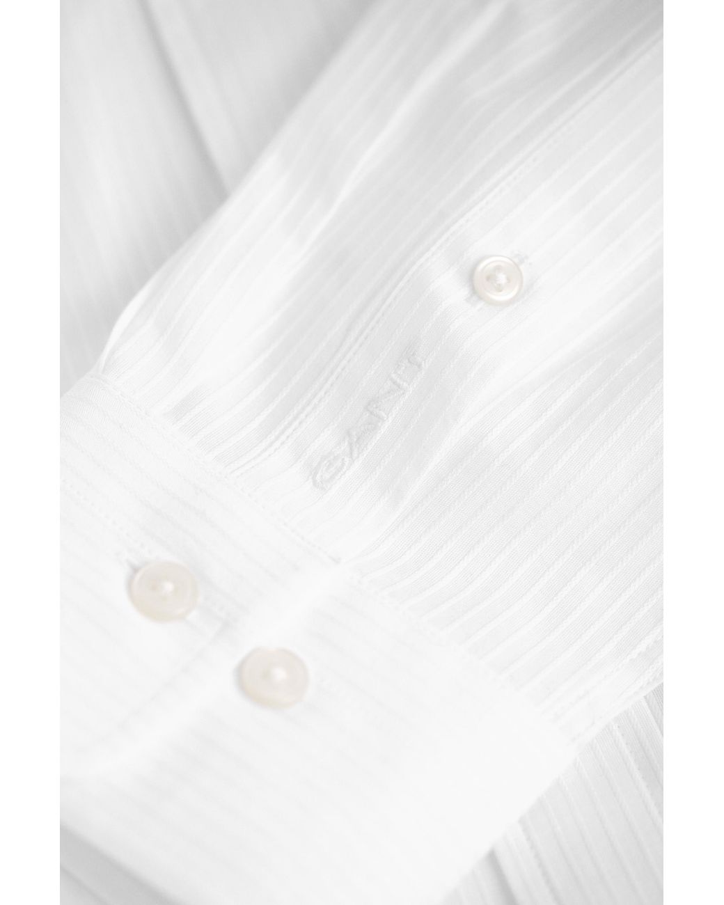Gant White Regular Fit Dobby Striped Shirt for men