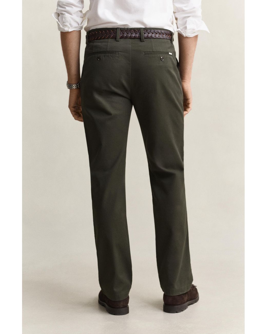 Gant Black Regular Smart Chinos Dark Moss for men
