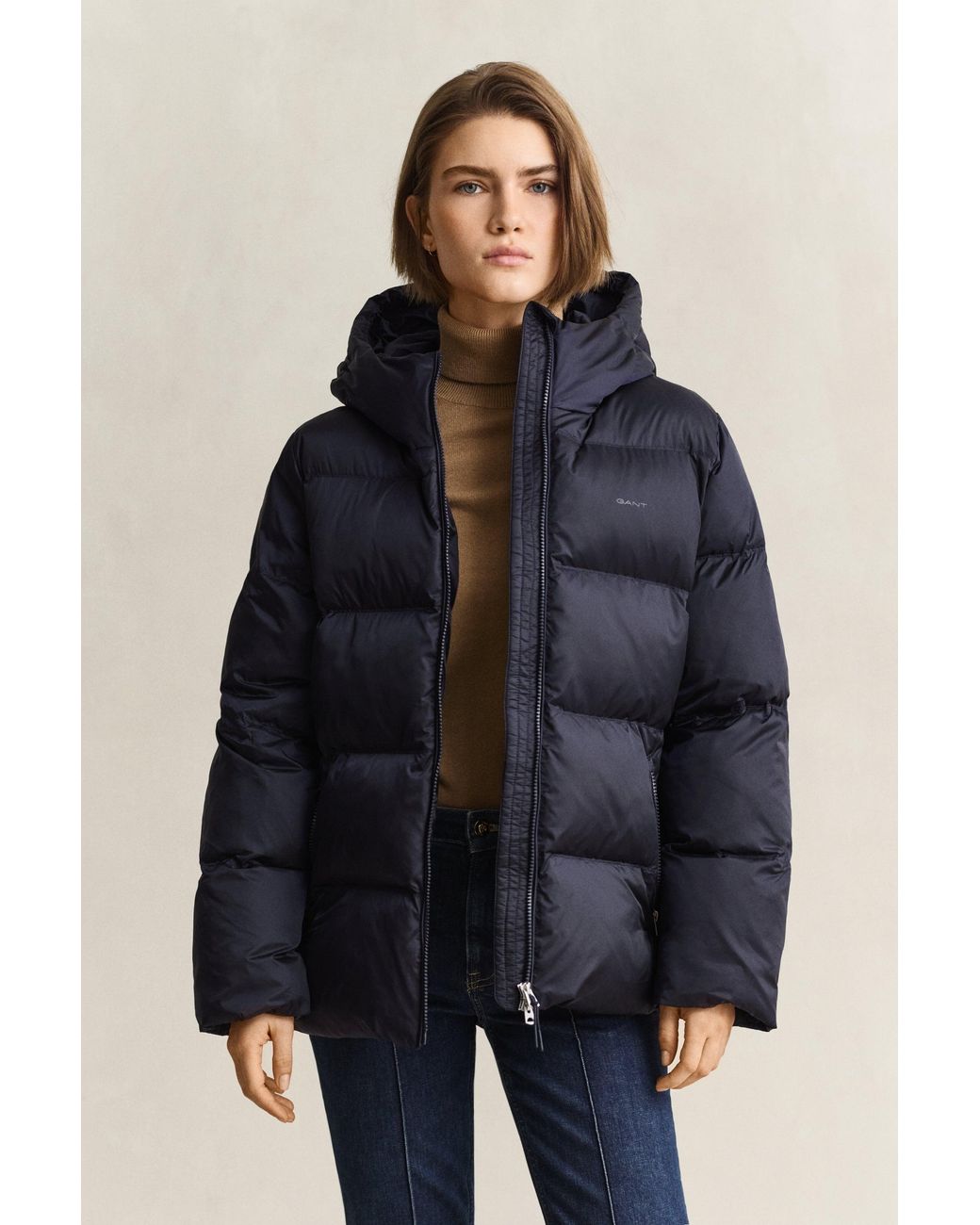 Gant Blue Mid Padded Jacket Evening