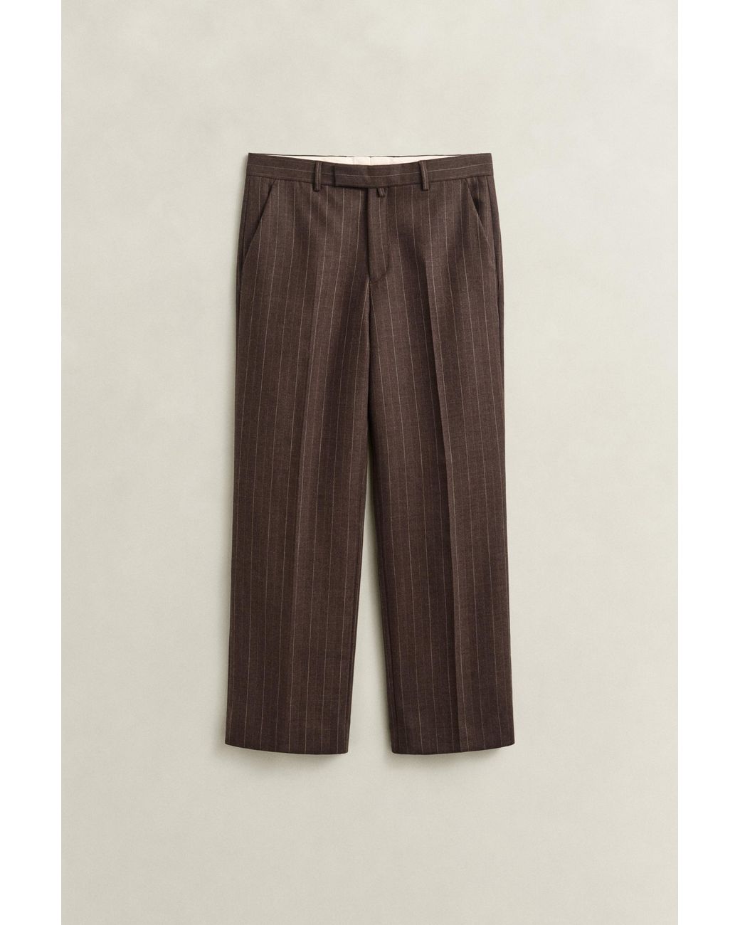 Gant Natural Wool Pinstriped Suit Pants for men